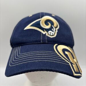 Los Angels Rams NFL Team Apparel Men Navy/Gold  Mid Profile Adjustable Hat OSFM